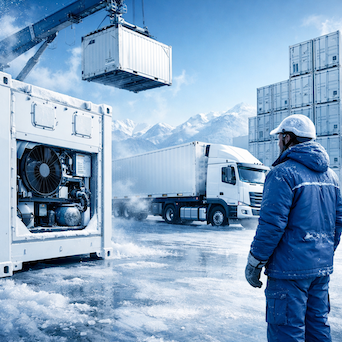 photo d'une industrie de stockage froid, illustrant le métier d'Easy Froid, loueur de conteneur réfrigéré