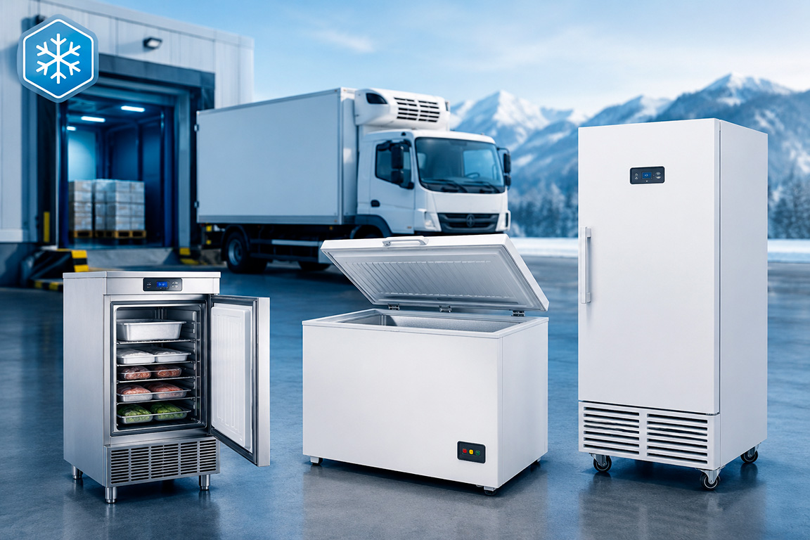 Illustration showing cold storage solutions, the best professional freezer rental companies in France in 2026